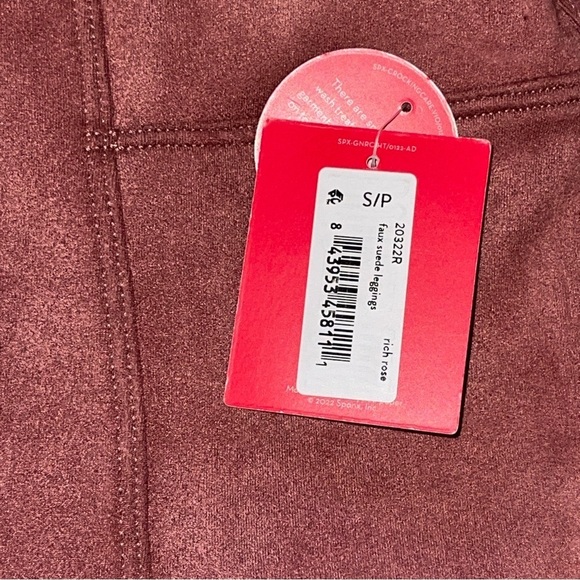 SPANX Faux Suede Leggings Rich Rose | Size Small Petite | NWT - Picture 6 of 7